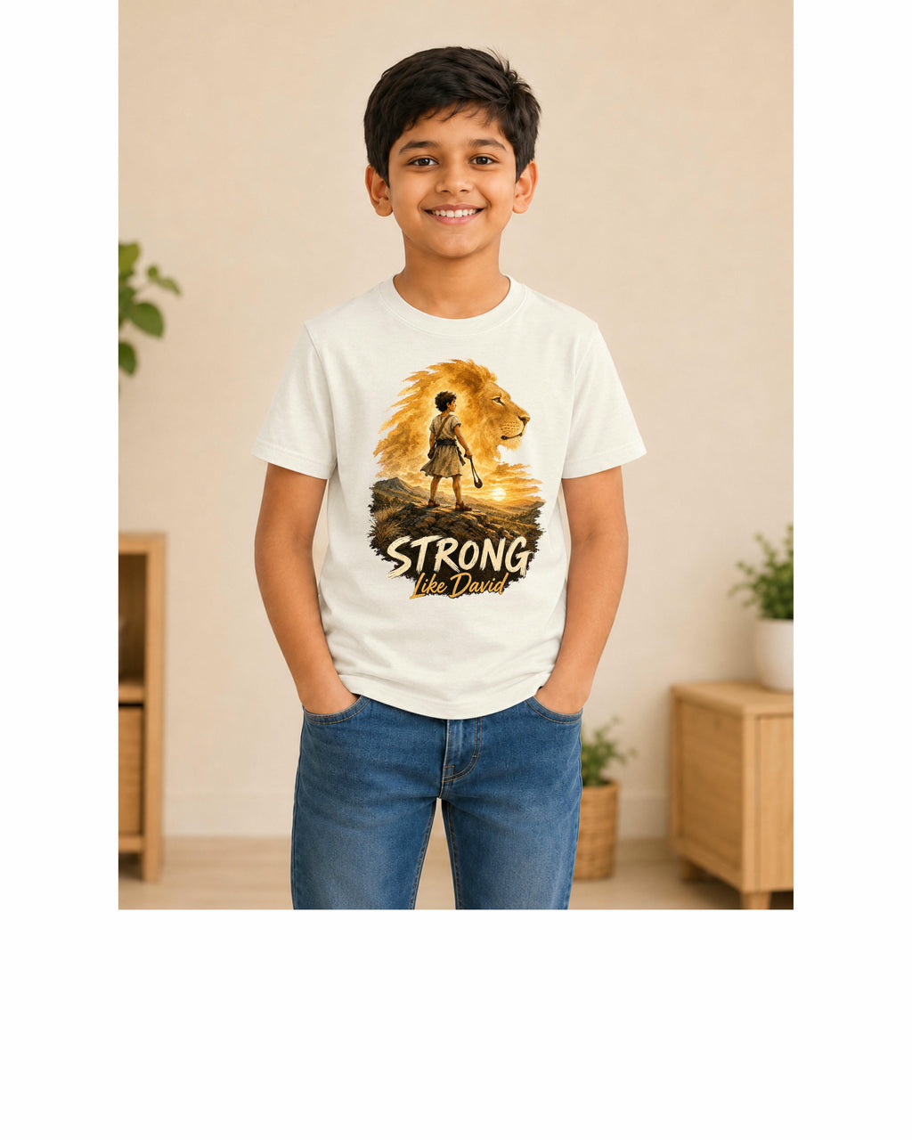 Strong Like David – 1 Samuel 17:45 Christian Kids T-Shirt (Copy)