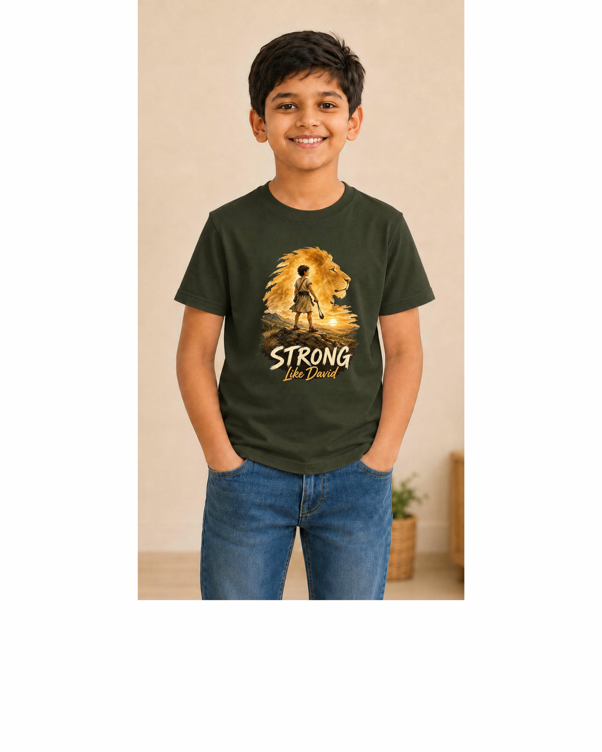 Strong Like David – 1 Samuel 17:45 Christian Kids T-Shirt (Copy)