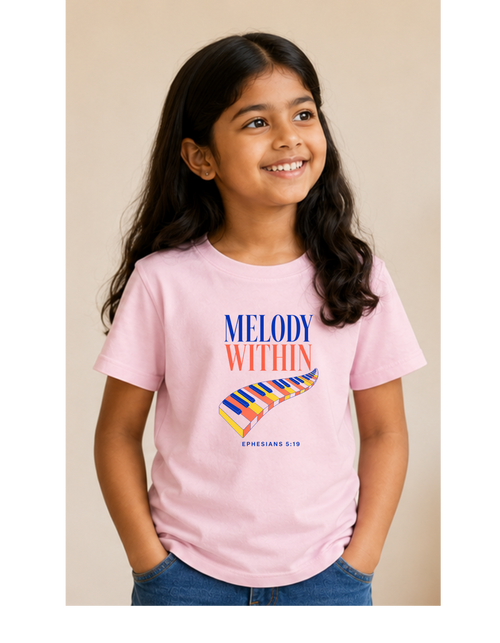 Melody Within Kids Christian T-Shirt | Ephesians 5:19 Bible Verse Tee