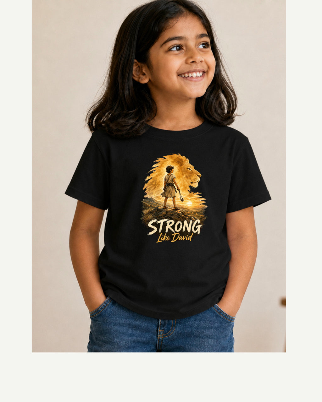 Strong Like David – 1 Samuel 17:45 Christian Kids T-Shirt (Copy)