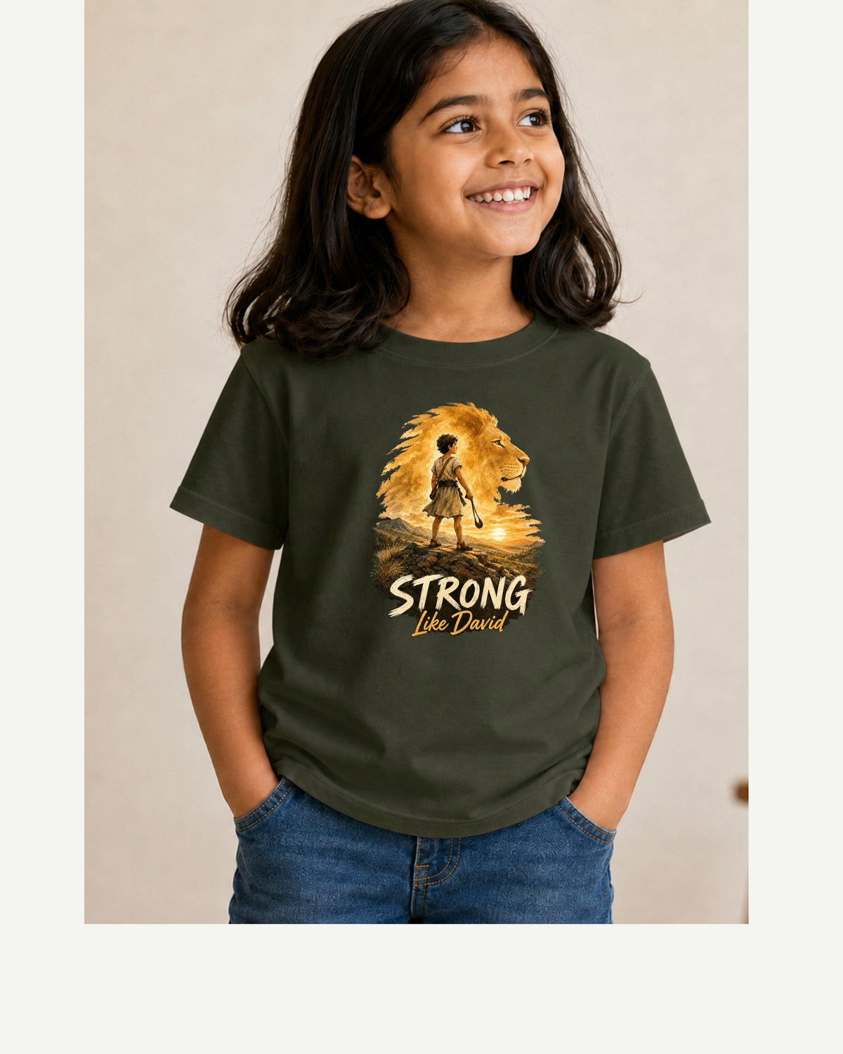 Strong Like David – 1 Samuel 17:45 Christian Kids T-Shirt (Copy)