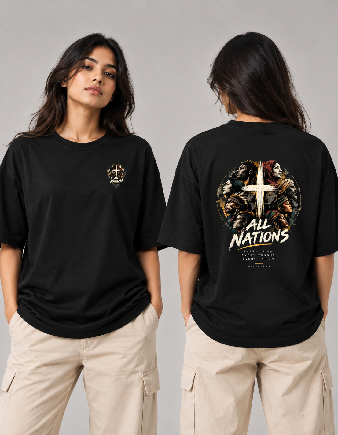 ALL NATIONS | Revelation 7:9 | Oversized T-Shirt
