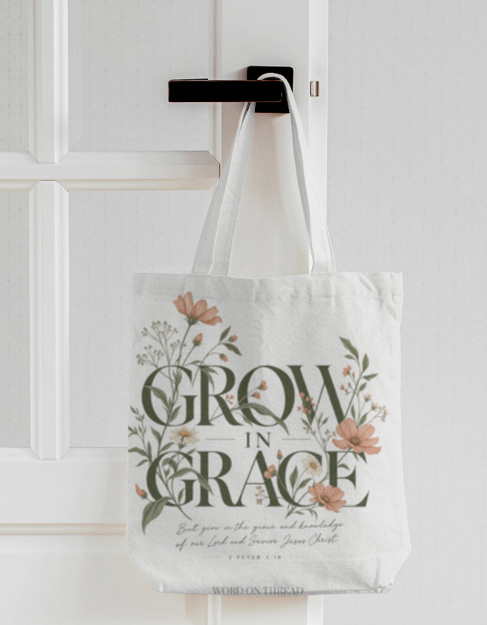 Grow in Grace – Unisex AOP Zipper Tote Bag