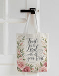 Trust in the Lord Floral Tote Bag | WordOnThread