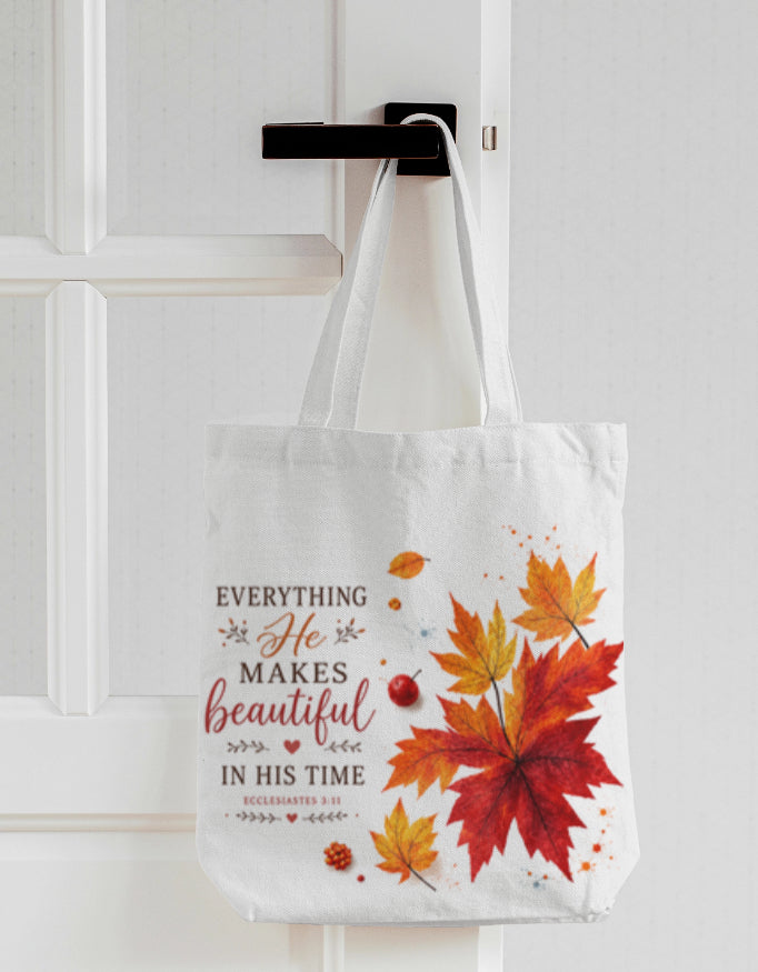 Everything Beautiful in His Time Autumn Tote Bag – Ecclesiastes 3:11